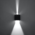 Stenska svetilka LUCA črna LED IP54 (10x10x10cm)