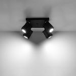 Stropna svetilka MERIDA 4 črna (25x25x16cm)