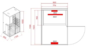 Infra savna Sanotechnik Billund 1 dimenzije