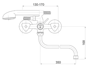 Armatura za kad in umivalnik Unitas Classic 05355 - izliv 350mm