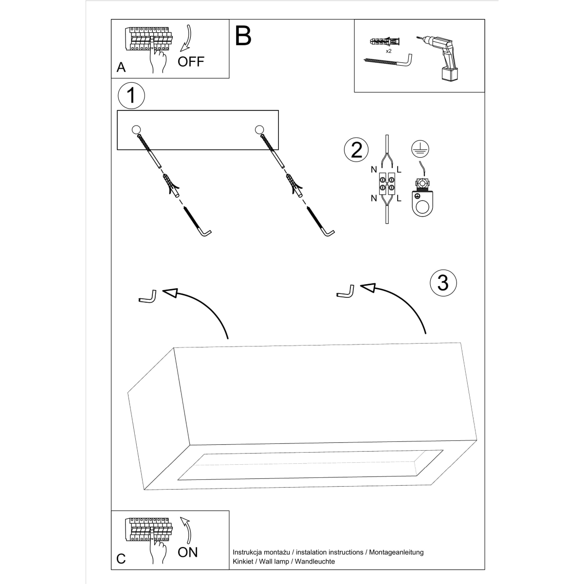 Stenska svetilka VEGA 30 beton