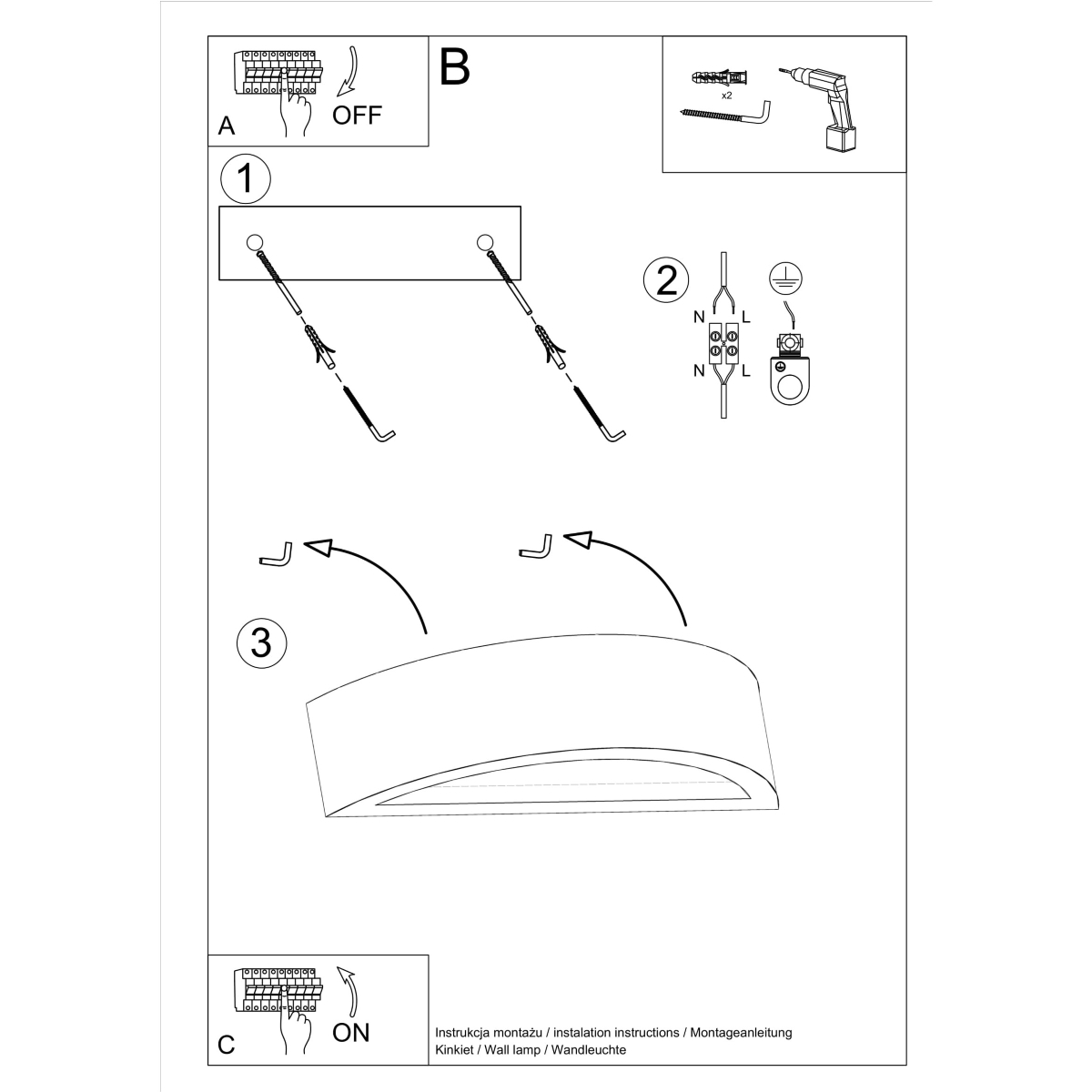 Stenska svetilka ATENA concrete