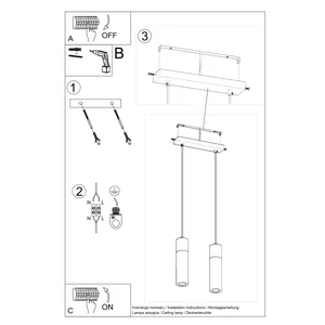 Obesna svetilka ZANE 2 siva