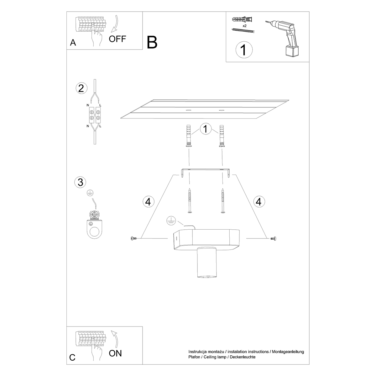 Stropna svetilka TAVO 1