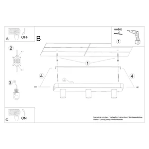 Stropna svetilka TAVO 3