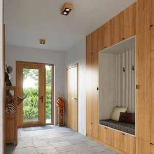 Stropna svetilka QUATRO 2 iz naravnega lesa