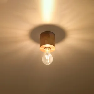 Stropna svetilka SALGADO iz naravnega lesa