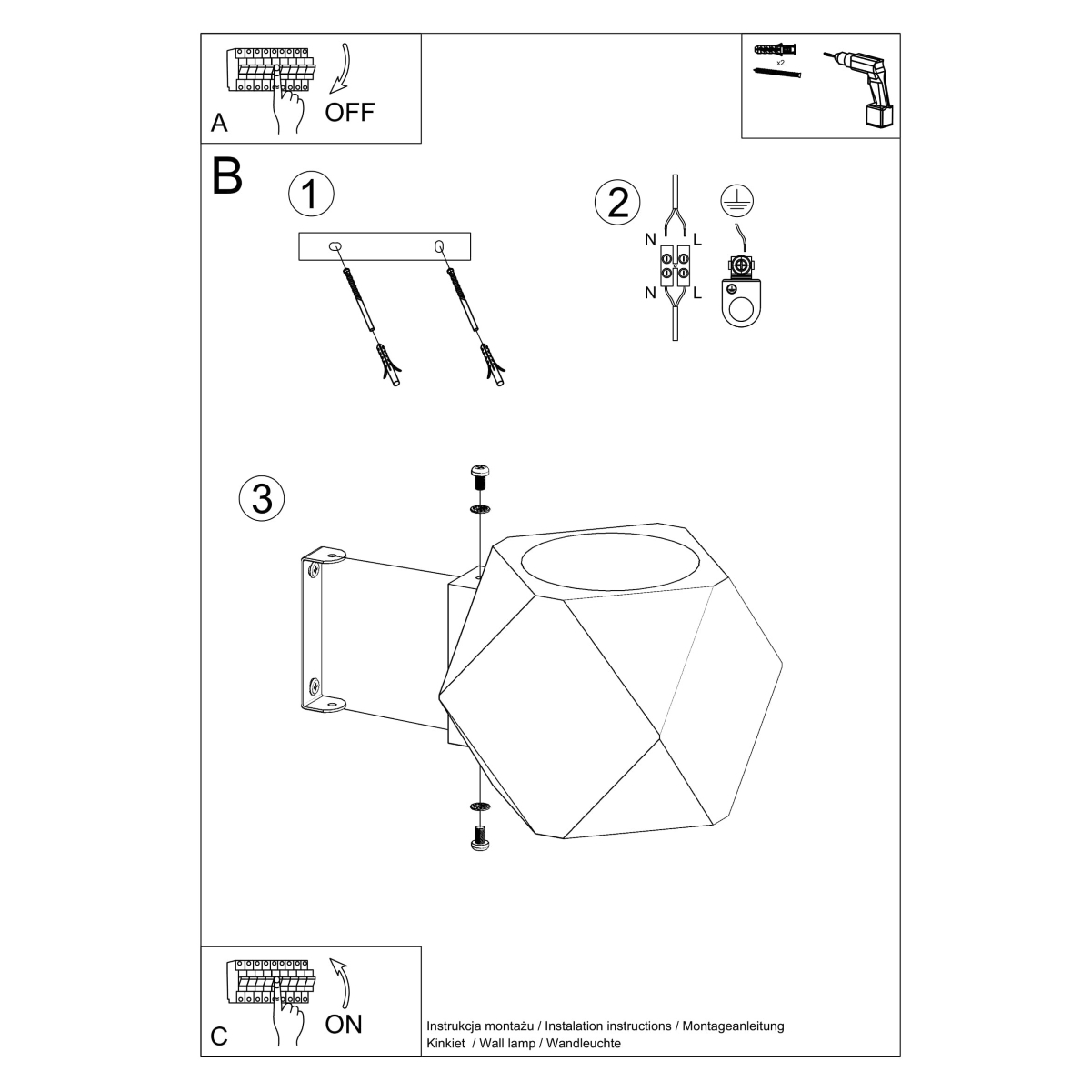 Stenska svetilka WOODY iz naravnega lesa