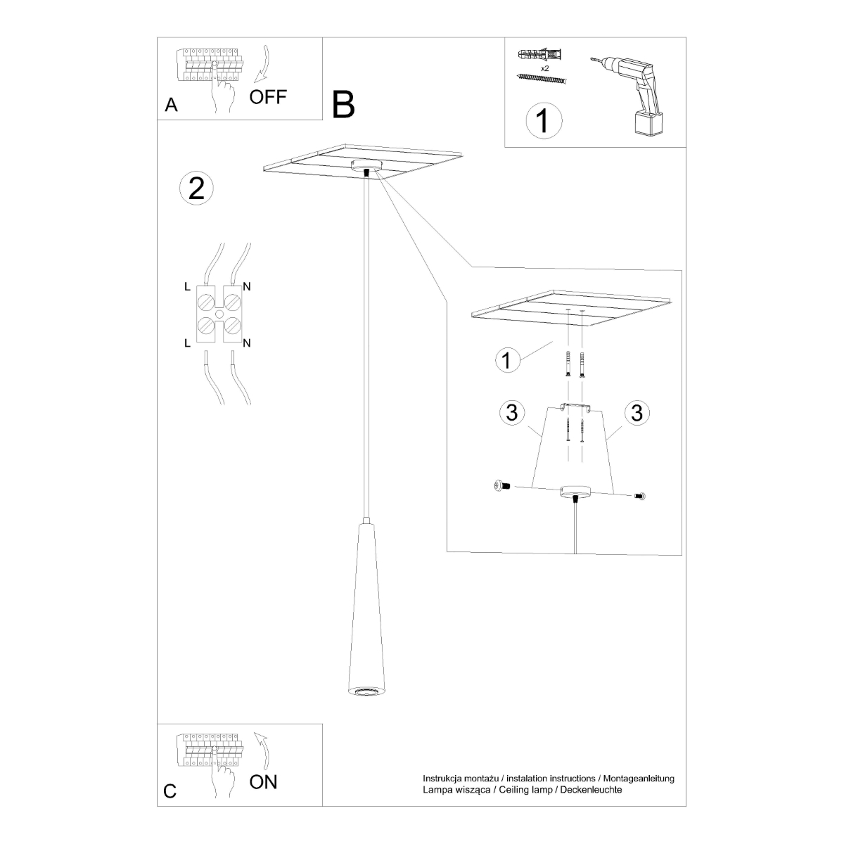 Obesna svetilka SULA 1 iz naravnega lesa