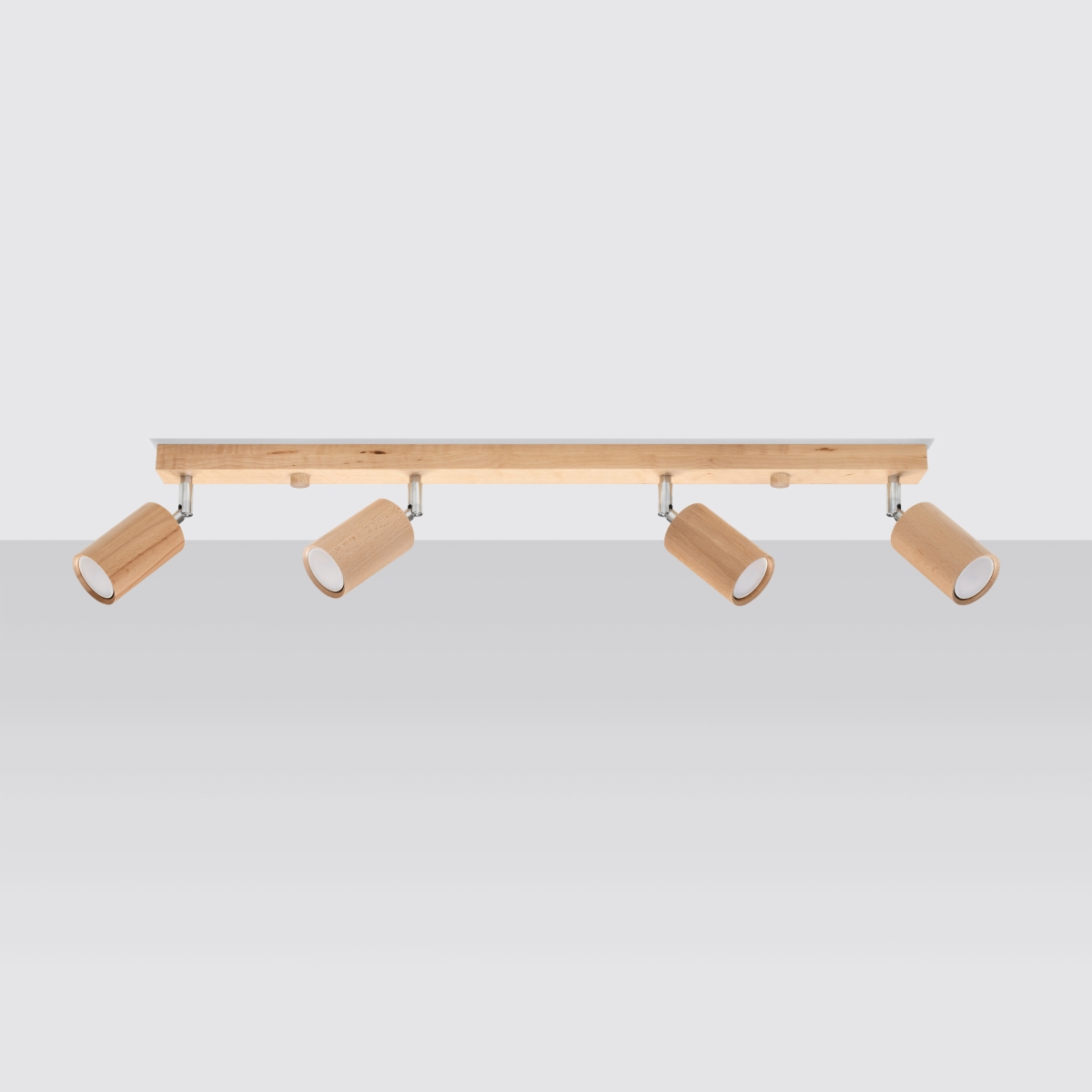 Stropna svetilka BERG 4 naravni les