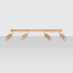 Stropna svetilka BERG 4 naravni les