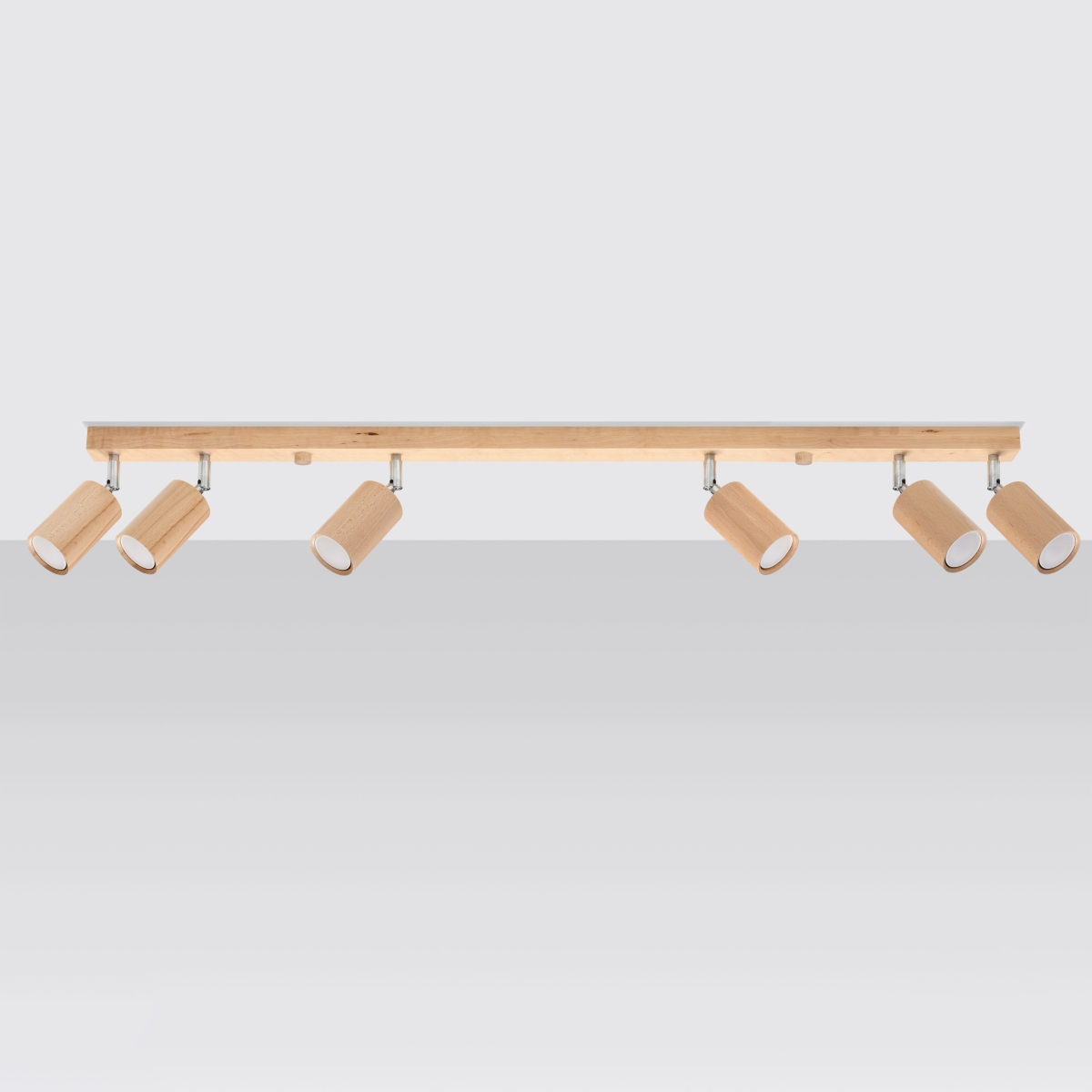 Stropna svetilka BERG 6 iz naravnega lesa