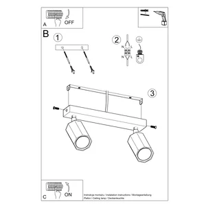 Stropna svetilka ZEKE 2 hrast