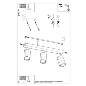Stropna svetilka ZEKE 3 hrast