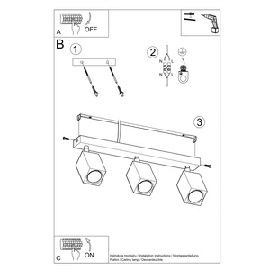 Stropna svetilka KEKE 3 hrast