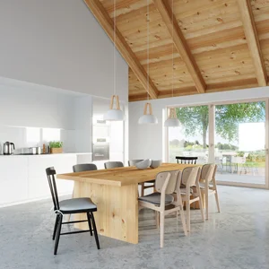 Obesna svetilka CASCO bela/naravni les