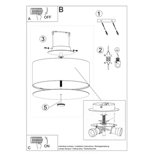 Stropna svetilka SKALA 30 bela