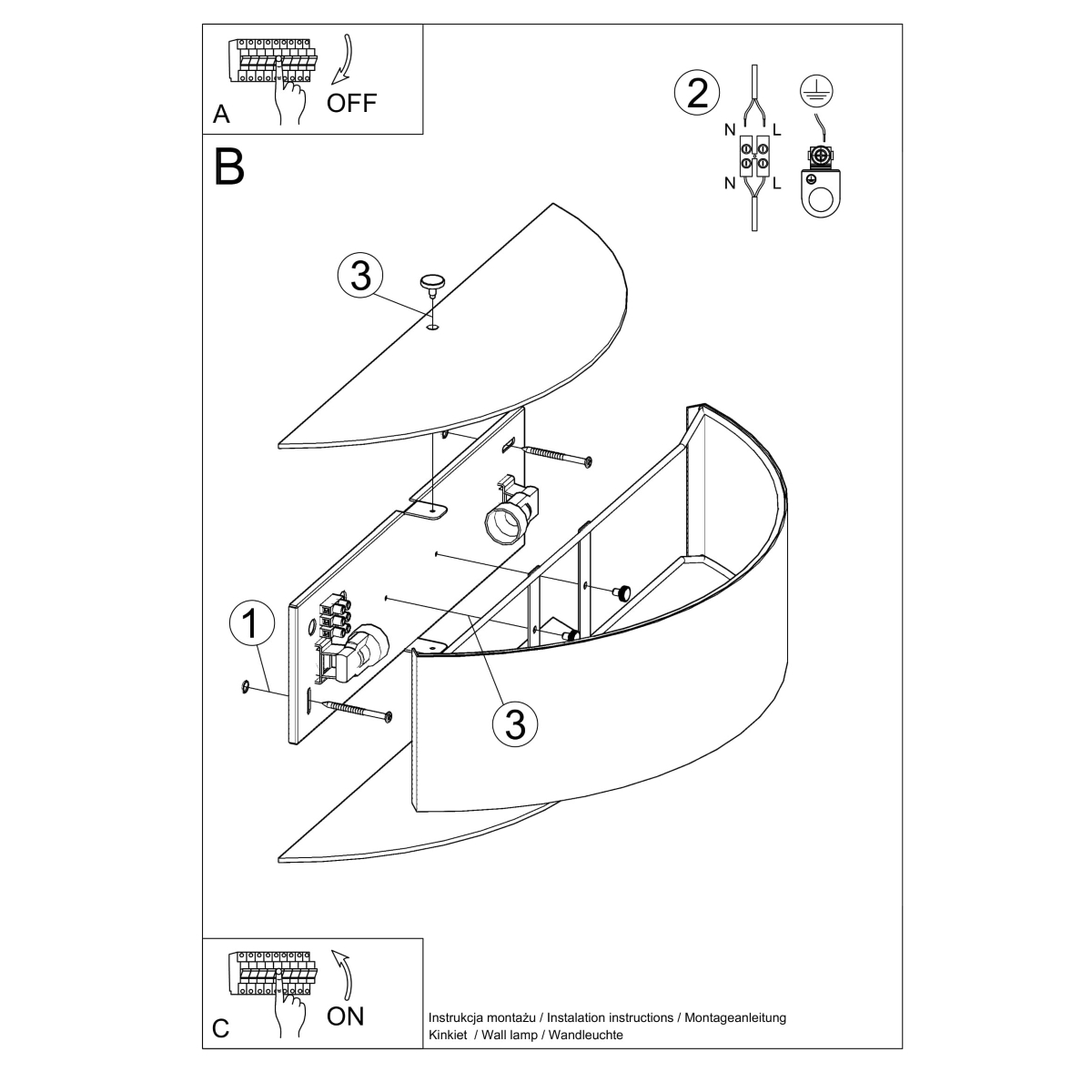 Stenska svetilka SKALA bela