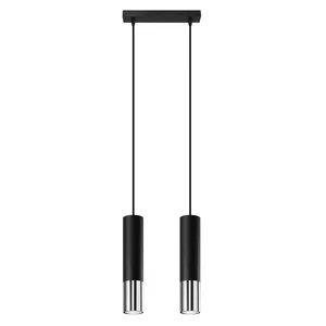 Obesna svetilka LOOPEZ 2 črna/krom