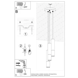 Obesna svetilka LOOPEZ 3P črna/zlata