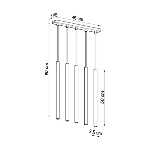 Obesna svetilka PASTELO 5 črna