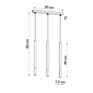 Obesna svetilka MOZAICA 3L črna/medena