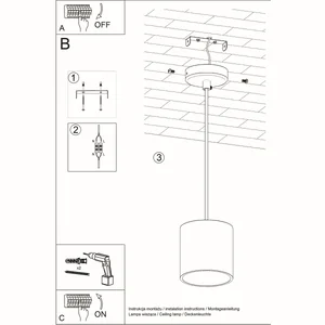 Obesna svetilka ORBIS 1 črna (10x10x110cm)