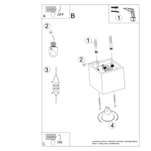 Stropna svetilka QUAD 1 zlata (10x10x10cm)