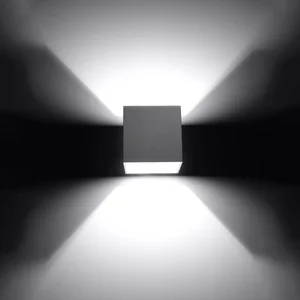 Stenska svetilka QUAD 1 siva (10x12x10cm)