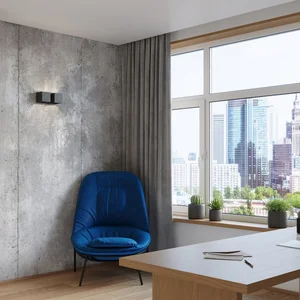 Stenska svetilka QUAD 2 črna (26x12x11cm)