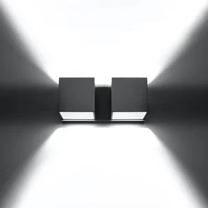 Stenska svetilka QUAD 2 siva (26x12x11cm)