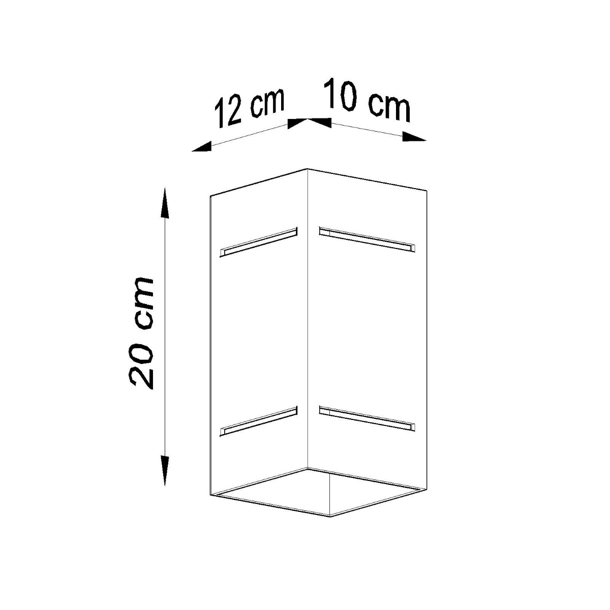 Stenska svetilka BLOCCO bela (10x12x20cm)