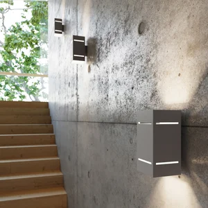 Stenska svetilka BLOCCO siva (10x12x20cm)