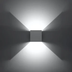 Stenska svetilka LUCA bela LED IP54 (10x10x10cm)