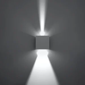Stenska svetilka LUCA bela LED IP54 (10x10x10cm)