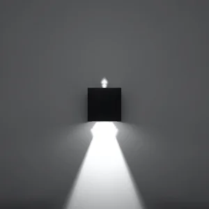 Stenska svetilka LUCA črna LED IP54 (10x10x10cm)