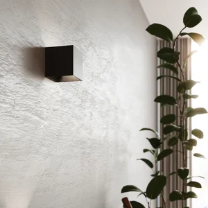Stenska svetilka LUCA črna LED IP54 (10x10x10cm)