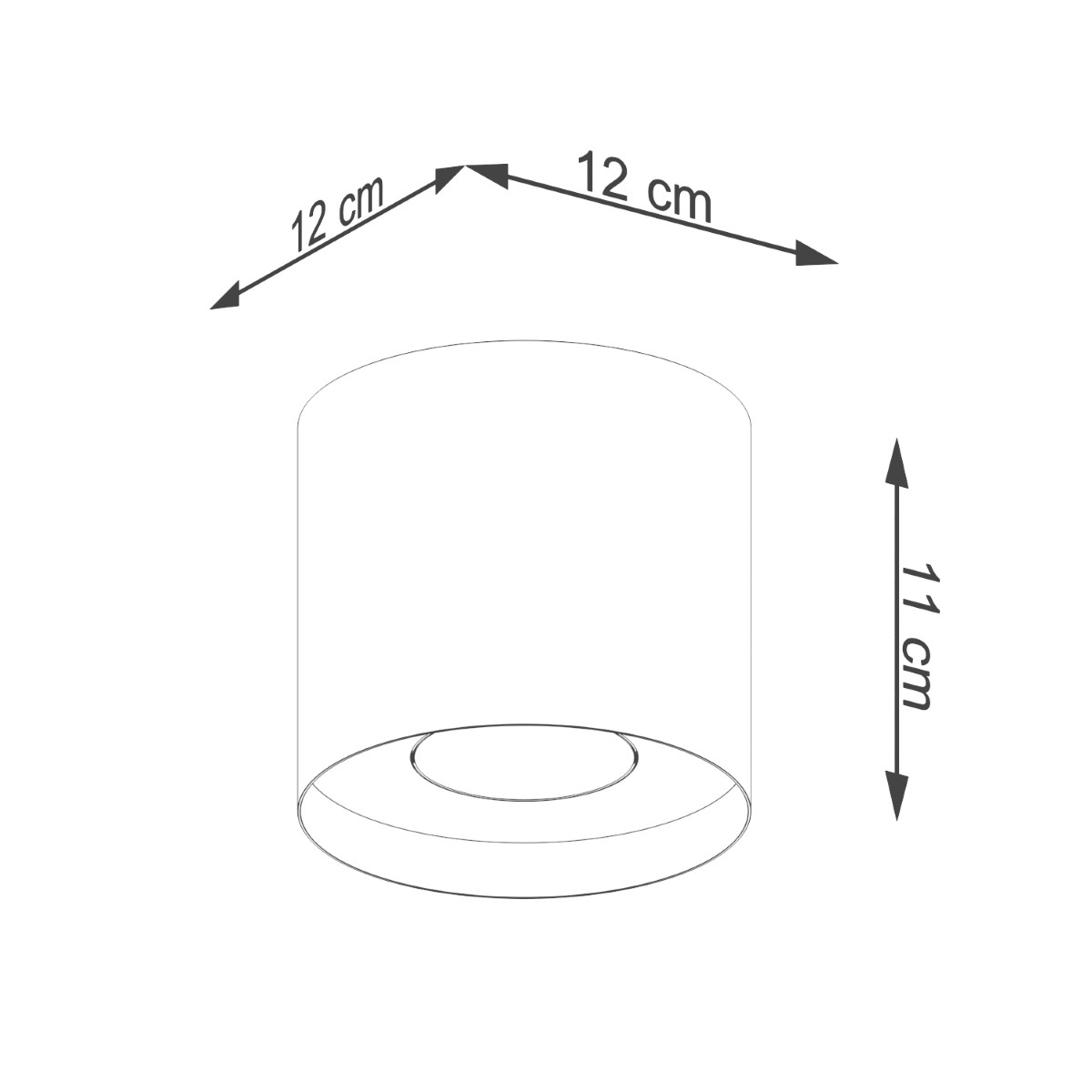 Stropna svetilka MIKA črna (12x12x11cm)