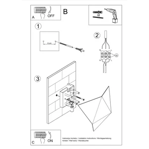 Stenska svetilka SOLIDO bela (27x8x25cm)