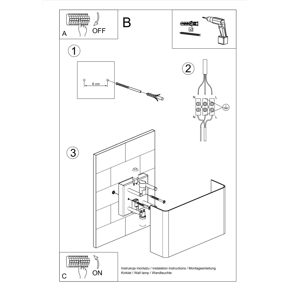 Stenska svetilka COPERTURA (25x7x15cm)