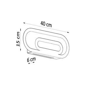 Stenska svetilka SACCON bela (40x6x15cm)