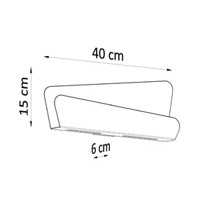 Stenska svetilka BASCIA bela (40x6x15cm)