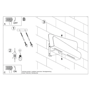Stenska svetilka BASCIA bela (40x6x15cm)