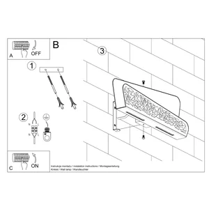 Stenska svetilka ALIZA bela (40x6x15cm)