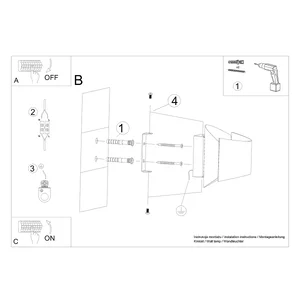 Stenska svetilka TONI črna (12x39x12cm)