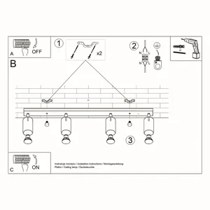 Stropna svetilka RING 4L bela (80x6x16cm)