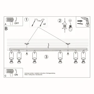 Stropna svetilka RING 6L bela (118x6x16cm)