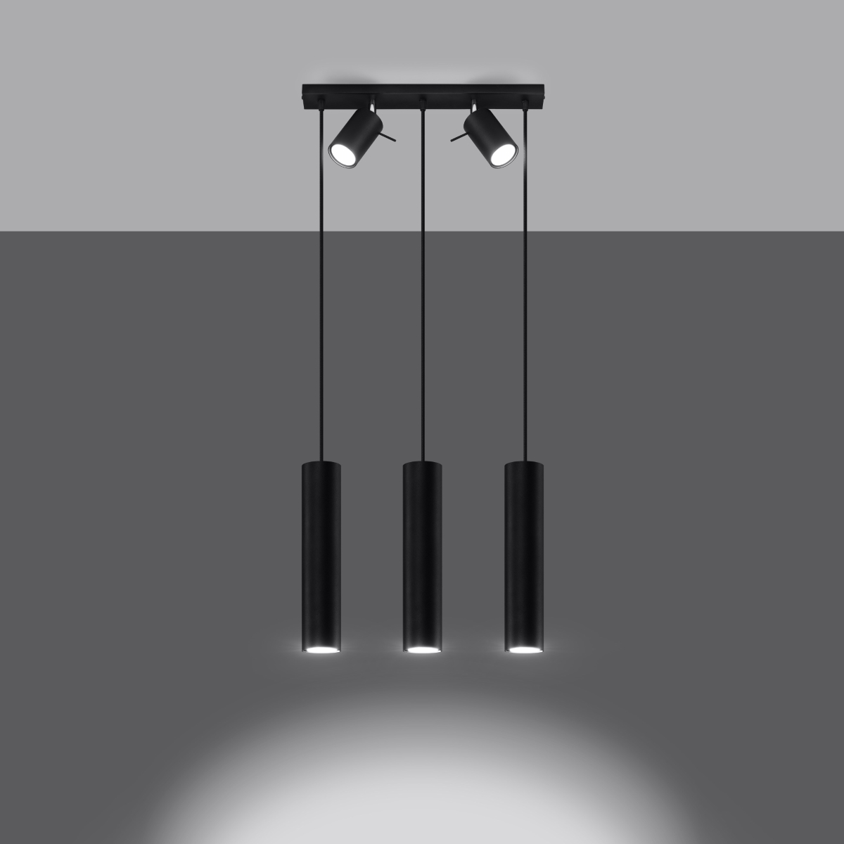 Obesna svetilka RING 3 črna (45x5x100cm)