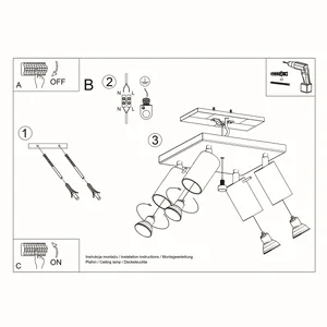 Stropna svetilka RING 4 siva (25x25x16cm)