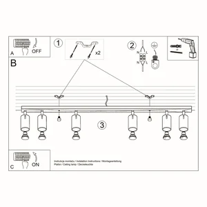 Stropna svetilka RING 6L siva (118x6x16cm)